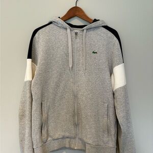 Lacoste Sport Gray Hoodie with Black Accents